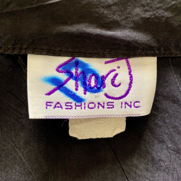 Vintage 90s Crop Top Button Down Black Long Sleeve Top S - Picture 7 of 8